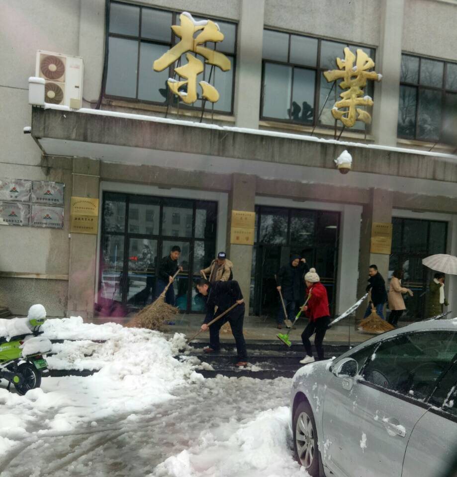 茶食学院积极组织师生清扫积雪